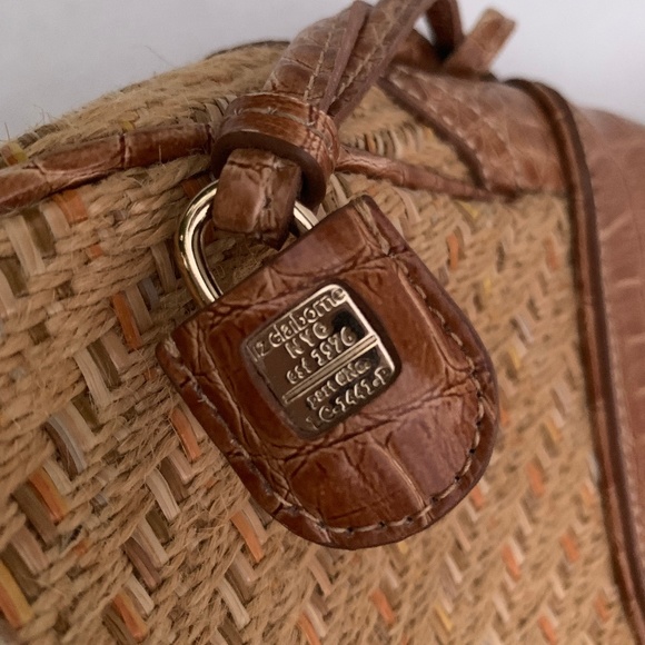 Liz Claiborne Straw Purse Shoulder Bag Beige Tan - Picture 7 of 8